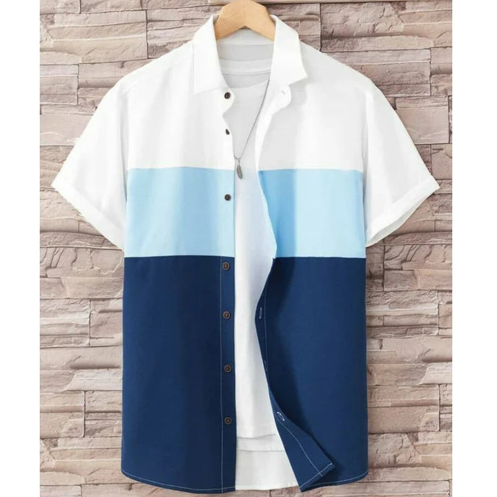 New Shirts For Men 3d Patchwork Plaid Printed Men’S Clothing Summer Casual Short Sleeved Daily Street Tops Loose Oversized Shirt