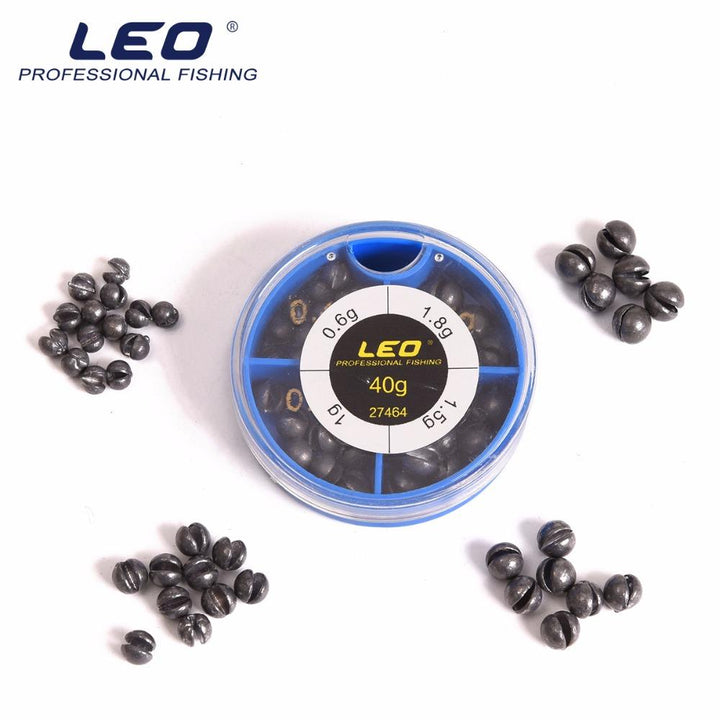 LEO 4 Sizes Mini Round Fishing Lead Weights Set Split Lead  Sinkers Weight 0.6g 1g 1.5g 1.8g