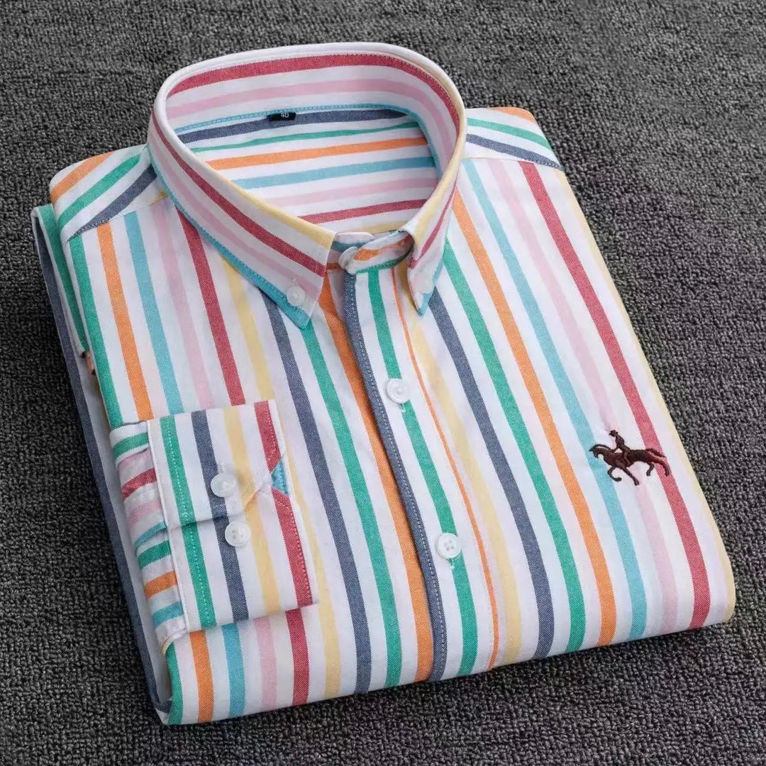 S~6XL Large Size 100% Cotton Oxford Men's Shirt Long Sleeve Soft Formal Business Office Fashion Casual Quality Men's Clothing