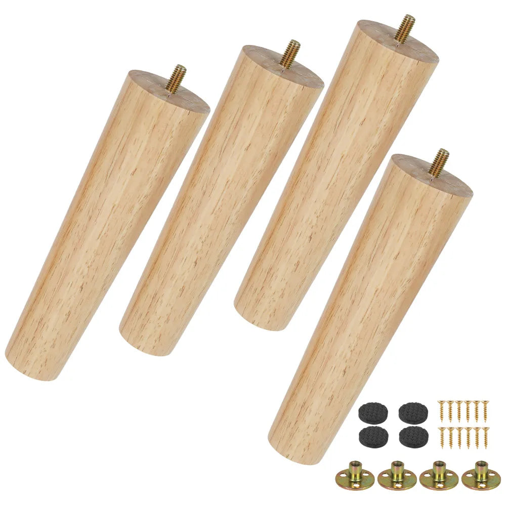 Solid Wood Furniture Legs Kit 8/15/20cm Height Furniture Feet Sloping Cone Sofa Bed Cabinet Table and Chair Replacement Sofa Leg