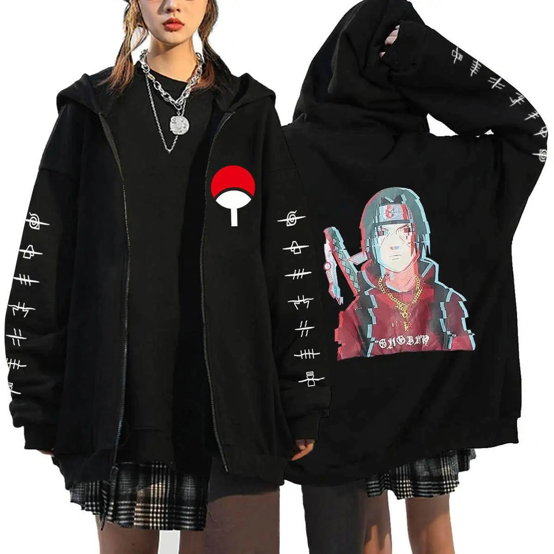 Autumn Zip Up Jacket Anime Naruto Figures Sweatshirt Men Women Plus Size Casual Clothing Harajuku Cartoon Coat Halloween Gifts