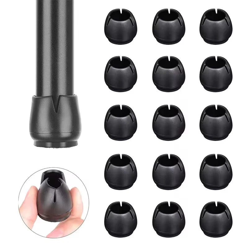 Wear Resistant Round Black Non Slip Floor Protectant Chair Leg Caps (16pcs)