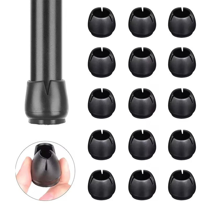 Wear Resistant Round Black Non Slip Floor Protectant Chair Leg Caps (16pcs)