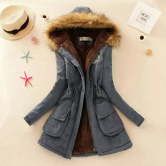 2023 New Autumn Winter Women Cotton Jacket Padded Casual Slim Coat Emboridery Hooded Parkas Wadded Warm Overcoat Fashion Parkas