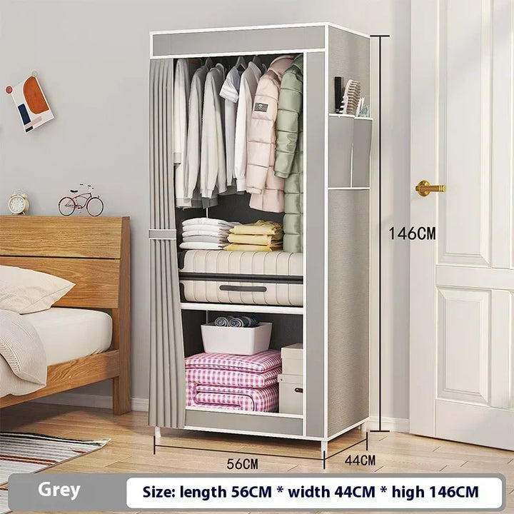 Simple Assembly Wardrobe Standing High-Capacity Fabric Wardrobes Modern Household Storage Cabinets Bedroom Furniture Wardrobe