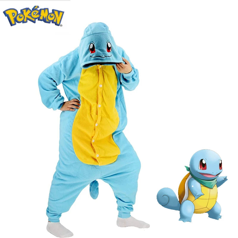 Pokemon Cosplay Pajamas Costume Halloween Squirtle Onesie Christmas One-Piece Kigurumi Men Full Body Pijama Anime Whole Clothes