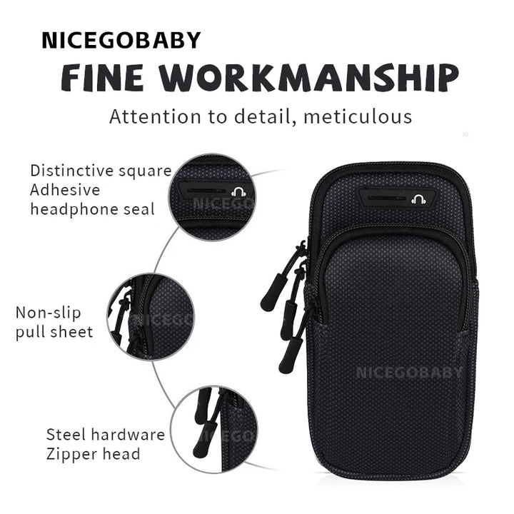 Arm Bag Waterproof sports phone case Money Key Outside Sports Running Fitness Simple Arm Bag with nicegobaby Wrist Bag