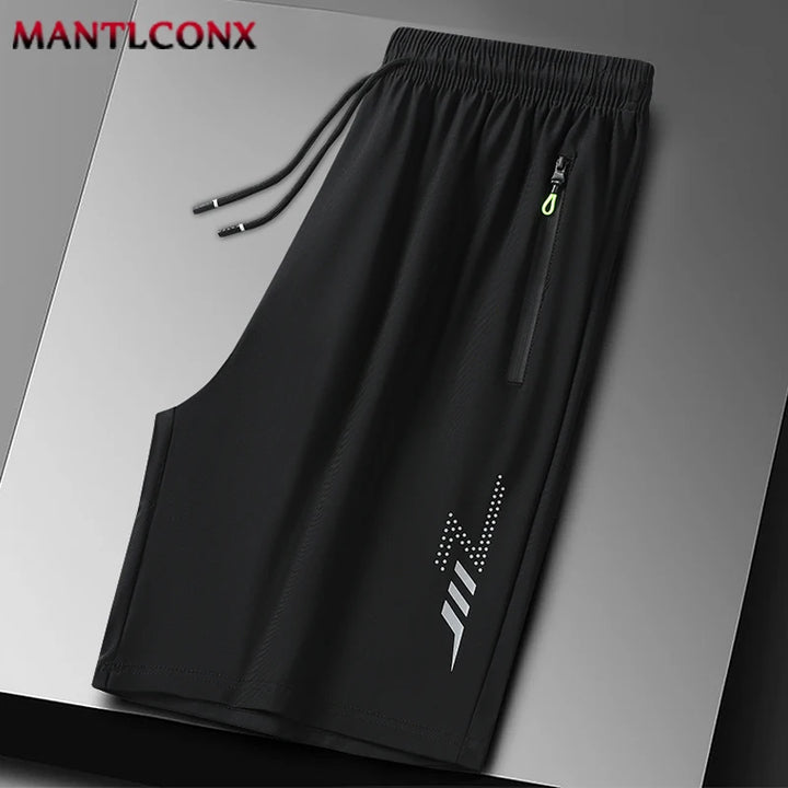 Summer Men's Sport Shorts Cool Sportswear Running Shorts Casual Bottoms Gym Fitness Training Jogging Short Pants Men Black Gray