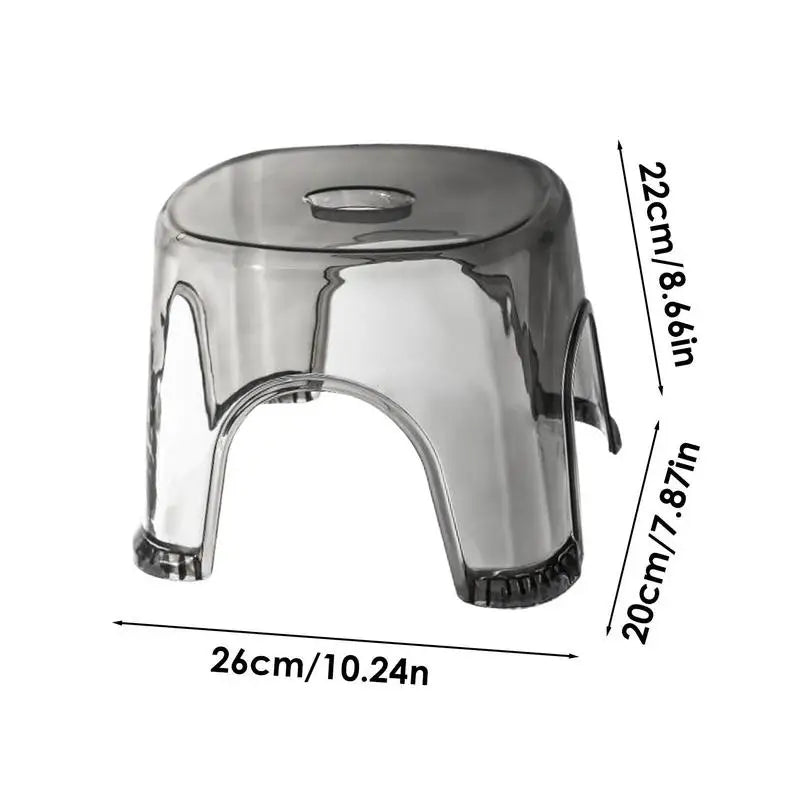 Bathroom Bath Stool Non-Slip Transparent Shoe Change Stool Toilet Thickened Plastic Low Stool for Bathroom Bedside