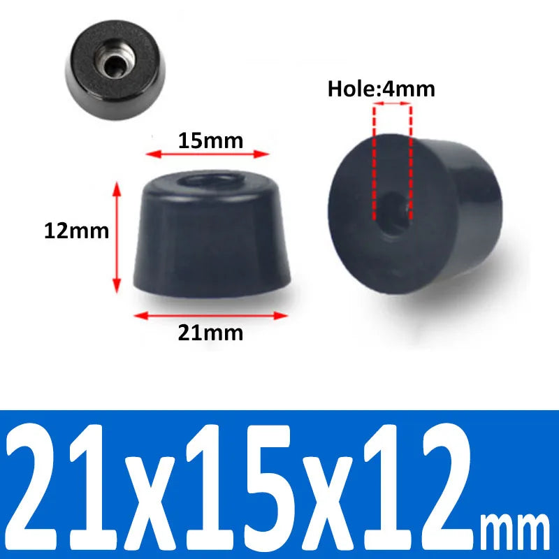 4/8/10/20 Pcs Black Synthetic Rubber Table Foot Pad Non-slip Absorber Shock Stand With Gasket Box Speaker Furniture Leg