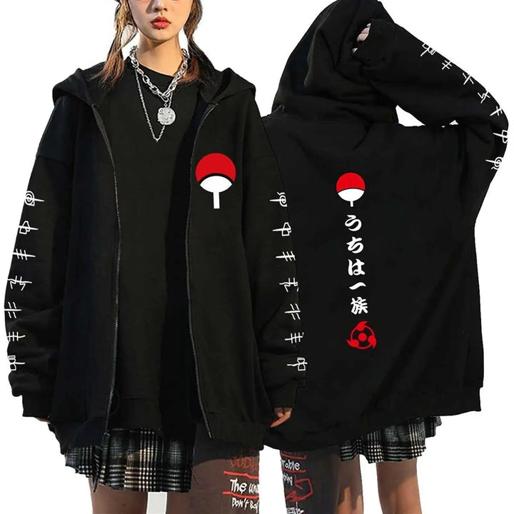 Autumn Zip Up Jacket Anime Naruto Figures Sweatshirt Men Women Plus Size Casual Clothing Harajuku Cartoon Coat Halloween Gifts