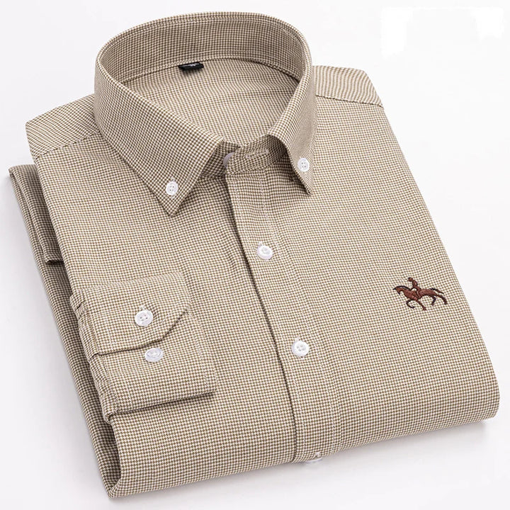 S~6XL Large Size 100% Cotton Oxford Men's Shirt Long Sleeve Soft Formal Business Office Fashion Casual Quality Men's Clothing