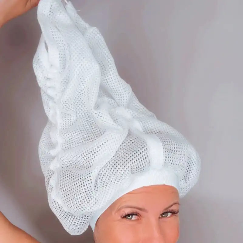 Net Plopping Cap For Drying Curly Hair Adjustable Net Plopping Bonnet Quick Drying Hair Towel Bath Hats Net Plopping Cap