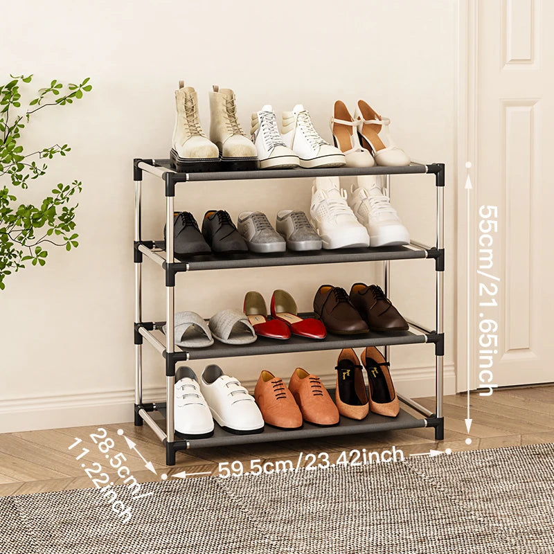 Fashion shoe rack metal simple shoe rack shoe storage rack bracket space saving living room black shoe rack