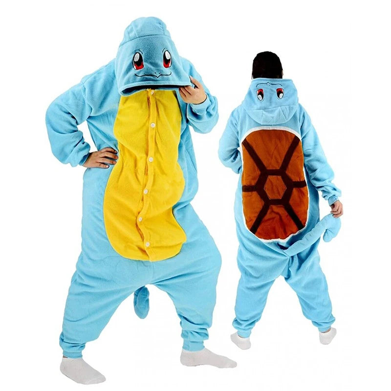 Pokemon Cosplay Pajamas Costume Halloween Squirtle Onesie Christmas One-Piece Kigurumi Men Full Body Pijama Anime Whole Clothes