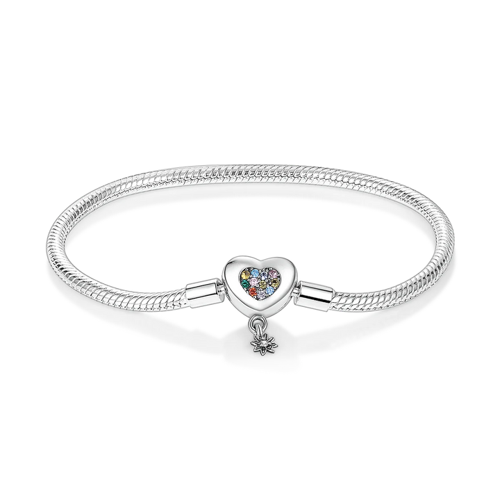 Silver Plated Stars Heart Shape Butterflies Clover Clasp Bracelet for Women Fit Original Charms Beads DIY Making Gift