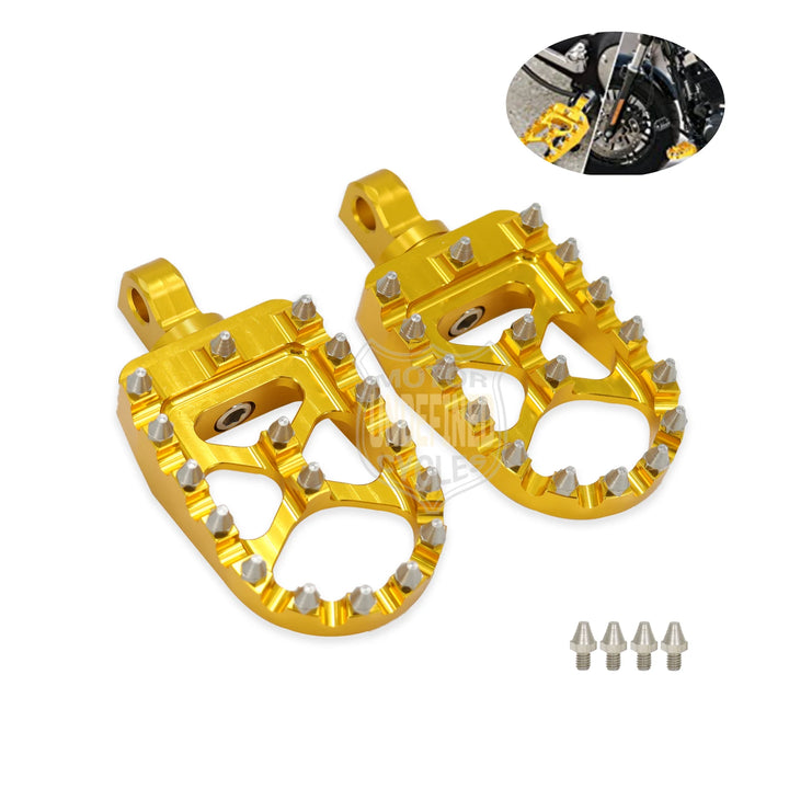 Motorcycle MX Foot Pegs Wide Fat Floorboards Footrests Pedals Peg For Harley Sportster XL 1200 883 Dyna FXDF FLH Bobber Street