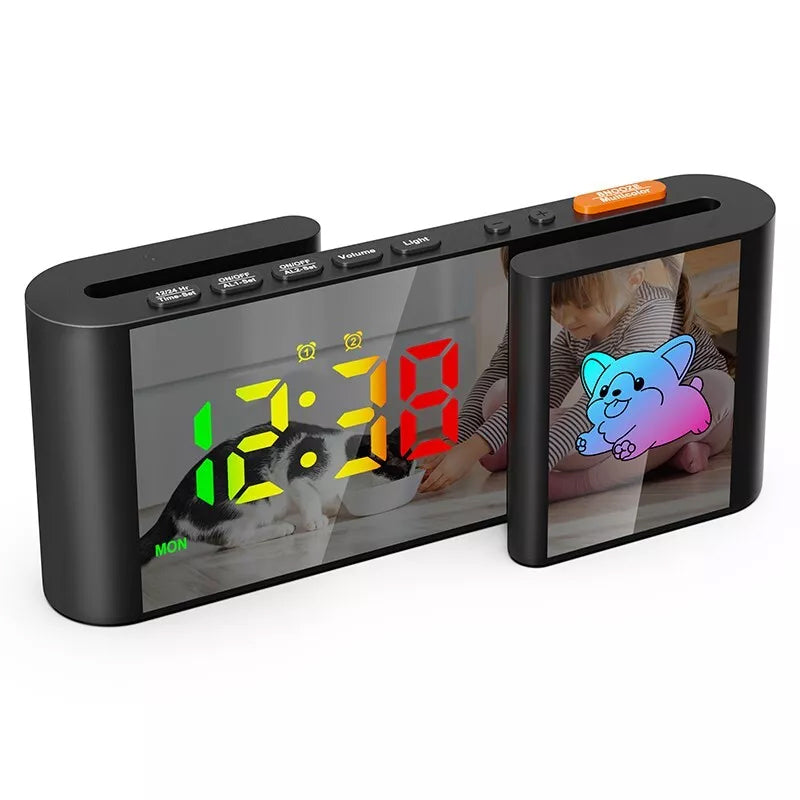 S-shaped Dual-Screen RGB Alarm Clock