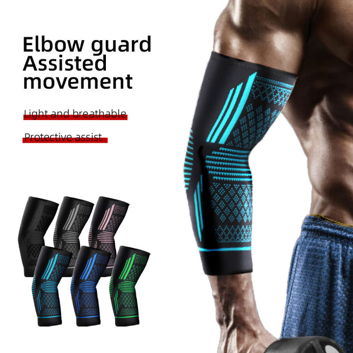 Sports elbow protection with four-way elastic pressure knitted breathable nylon elbow protection