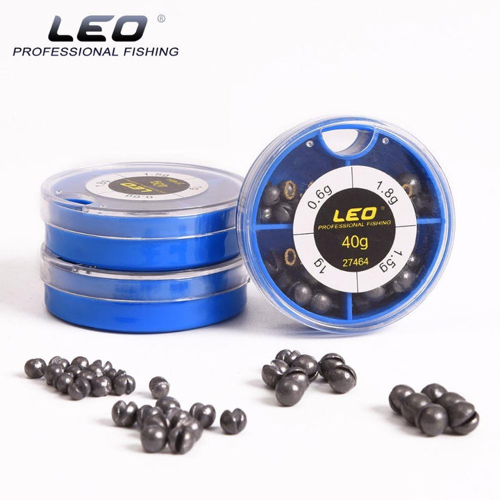 LEO 4 Sizes Mini Round Fishing Lead Weights Set Split Lead  Sinkers Weight 0.6g 1g 1.5g 1.8g