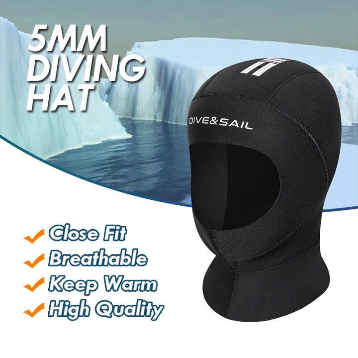 5mm New Neoprene Diving Helmet Winter Thickening Warmth with Shoulder Hood Diving Clothing Accessories Diving Helmet S/M/L/XL