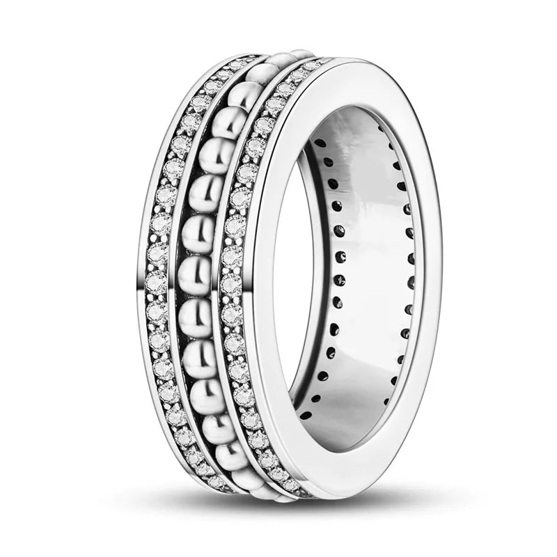 Silver Plated Women Luxury Stackable Ring Real Infinite Flower Daisy Fine Jewelry Rings For Engagement Weddling Party