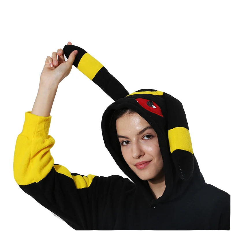 Pokemon Cosplay Costume Pajamas Adults Umbreon Onesie Women One-Piece Kigurumi Christmas Full Body Pijama Men Anime Sleepwear