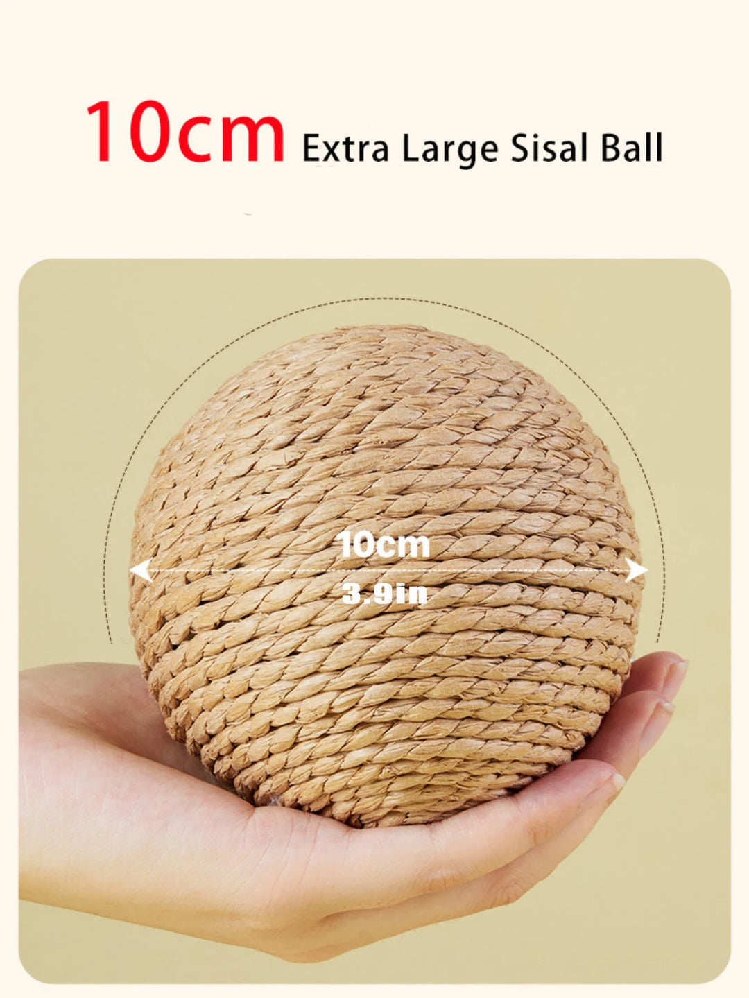 10CM Interactive Durable Sisal Scratching Ball Toy For Cats