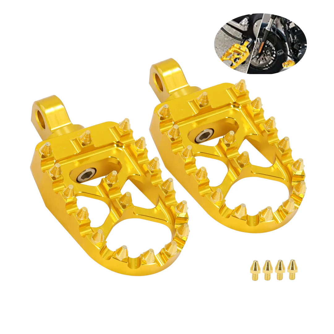 Motorcycle MX Foot Pegs Wide Fat Floorboards Footrests Pedals Peg For Harley Sportster XL 1200 883 Dyna FXDF FLH Bobber Street