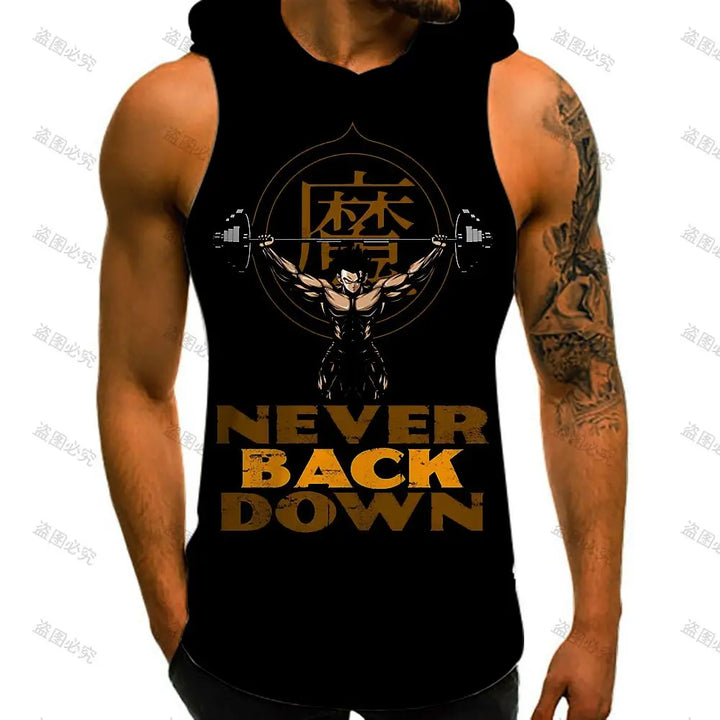 Super Saiyan Dragon Ball Z Sleeveless Shirts Vest With Hood New High Street Men Tank Top Anime Goku Sleeveless Gym Shirt 2022