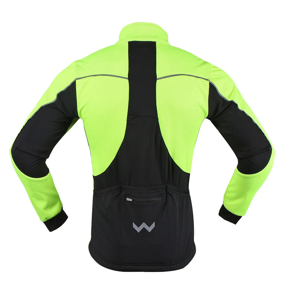 ARSUXEO Men's Thermal Cycling Jacket Winter Warm Up Fleece Bicycle Clothing Windbreak Waterproof Bike Motorcycle Raincoat 16H