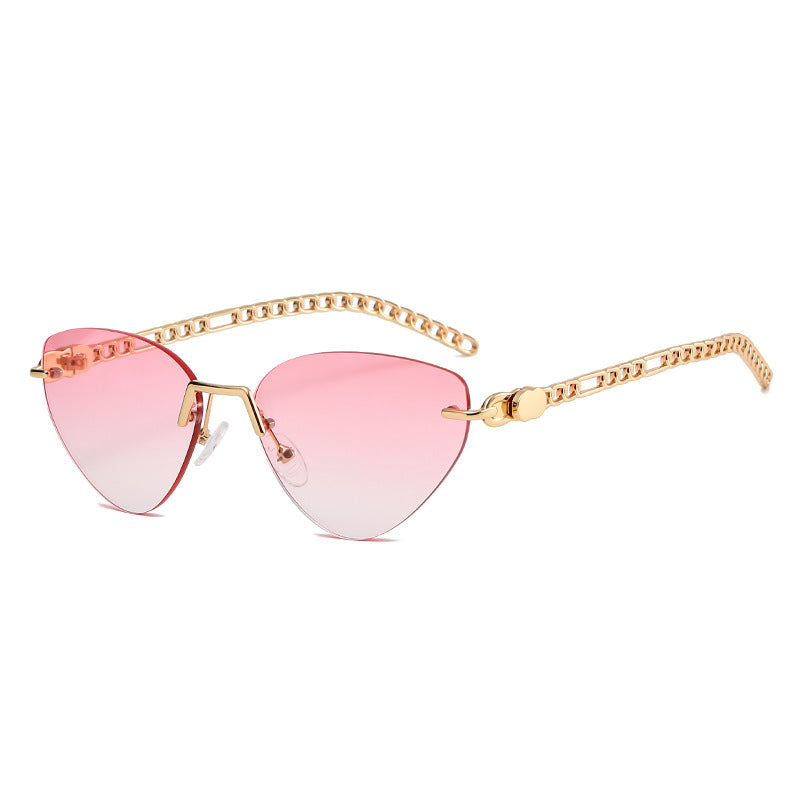 Gafas de viaje con cadena de metal para mujer 