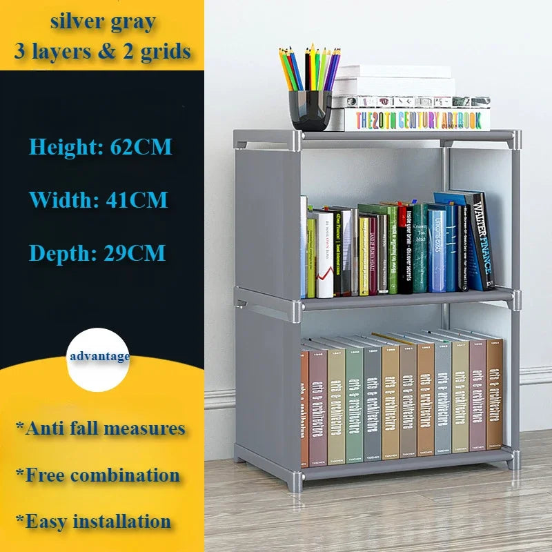 Simple Bookshelf Multi-layer Bookshelf Storage Racks Bedroom Book Shelf Organizer Easy Assembly Bookcase Stackable Book Shelves