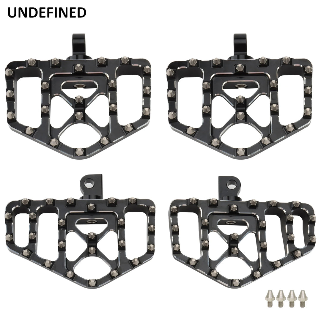 Motorcycle MX Gold Spike Floorboards Foot Pegs Bobber Footrests For Harley Touring Road King Sportster XL Softail Fatboy Dyna