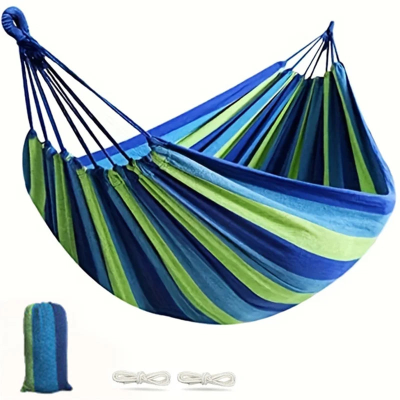 Single Wide Thick Canvas Hammock Outdoor Camping Backpackaging Leisure Swing Portable Hanging Bed Sleeping Swing Hammock