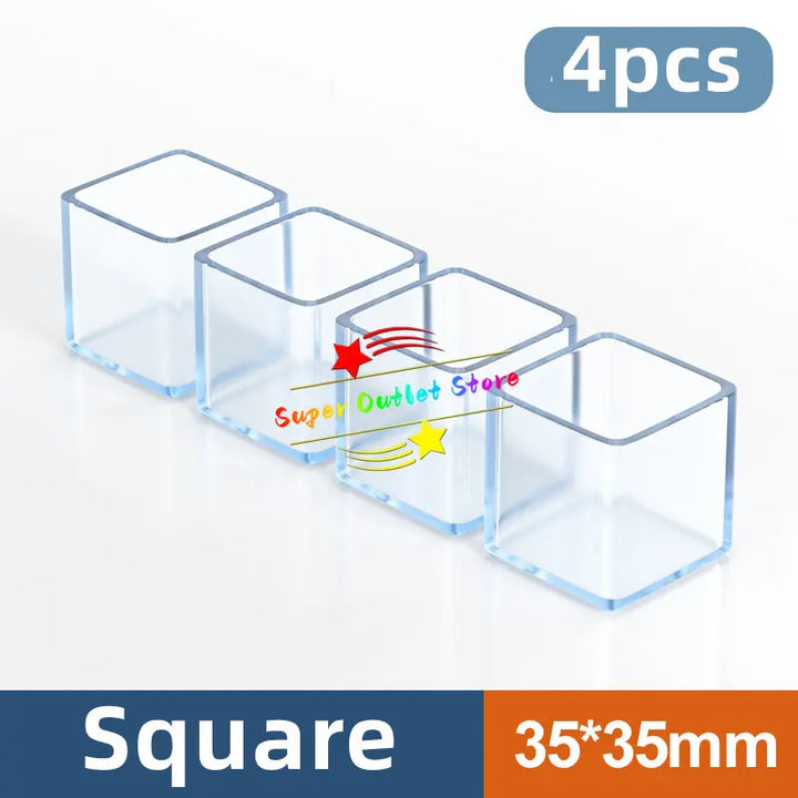 Transparent Chair Leg Caps Rubber Feet Protector Pad Furniture Table Covers Socks Plugs Cover Furniture Leveling Feet Home Decor