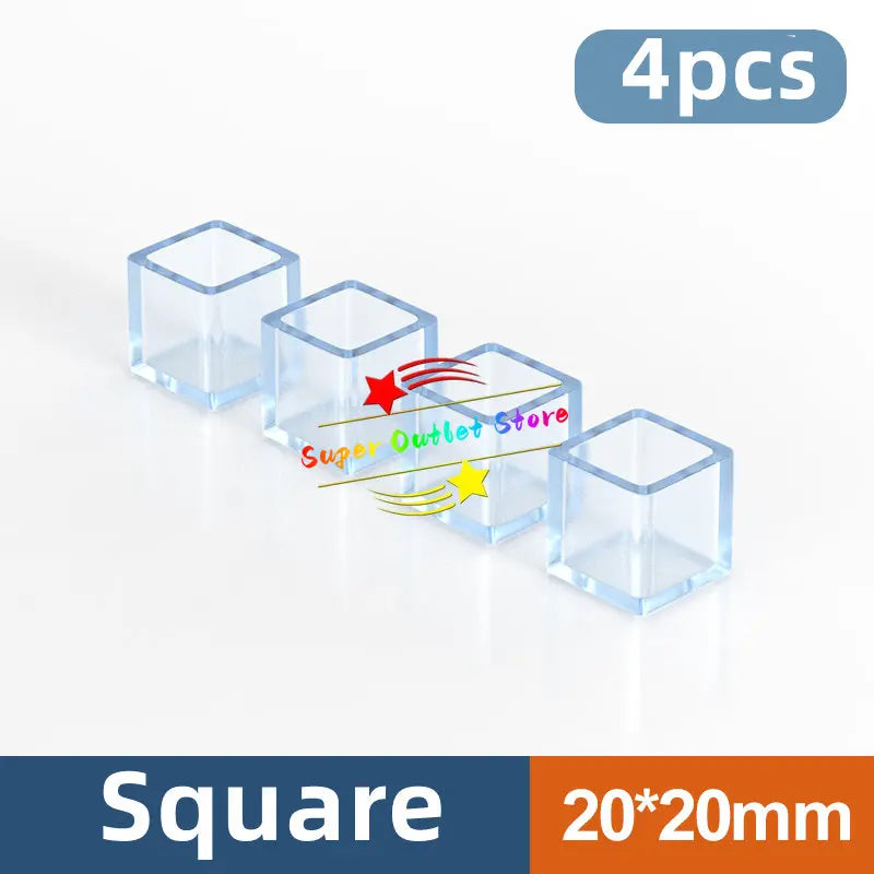 Transparent Chair Leg Caps Rubber Feet Protector Pad Furniture Table Covers Socks Plugs Cover Furniture Leveling Feet Home Decor