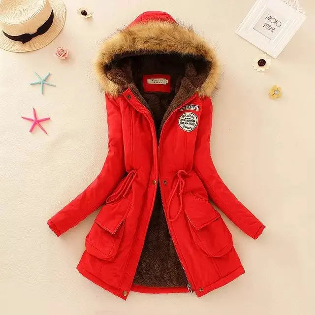 2023 New Autumn Winter Women Cotton Jacket Padded Casual Slim Coat Emboridery Hooded Parkas Wadded Warm Overcoat Fashion Parkas