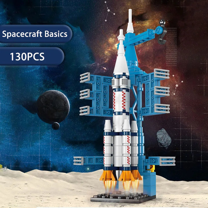 Children's toy building blocks large space rocket children's puzzle assembly gift box small particle assembly gift for boys