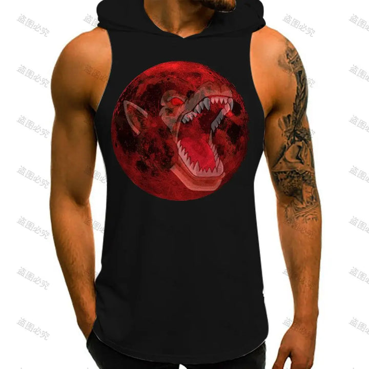 Dragon Ball Z Men's T-shirts Vest With Hood Summer New Super Saiyan Streetwear Gym Clothing Men Vegeta Sleeveless Vests Anime