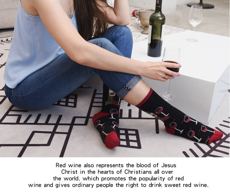 Woman’s Cotton Wine Socks