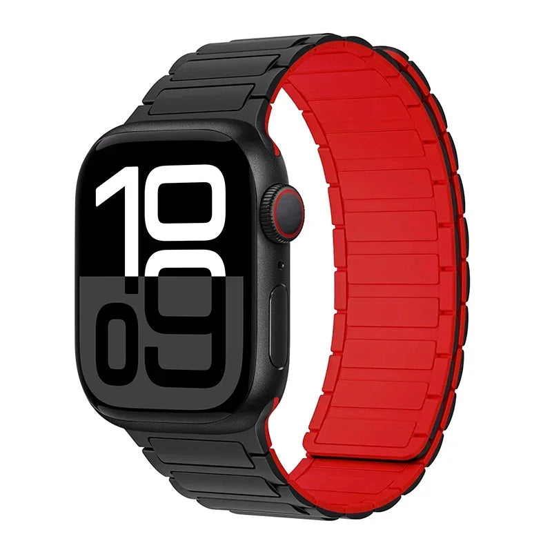 Magnetic Strap for Apple Watch Band 45mm 44 mm 40mm 46mm 41mm 42mm 38 Silicone Bracelet iWatch Series 8 7 6 Se 9 10 Ultra2 49mm