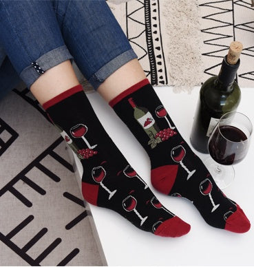 Woman’s Cotton Wine Socks