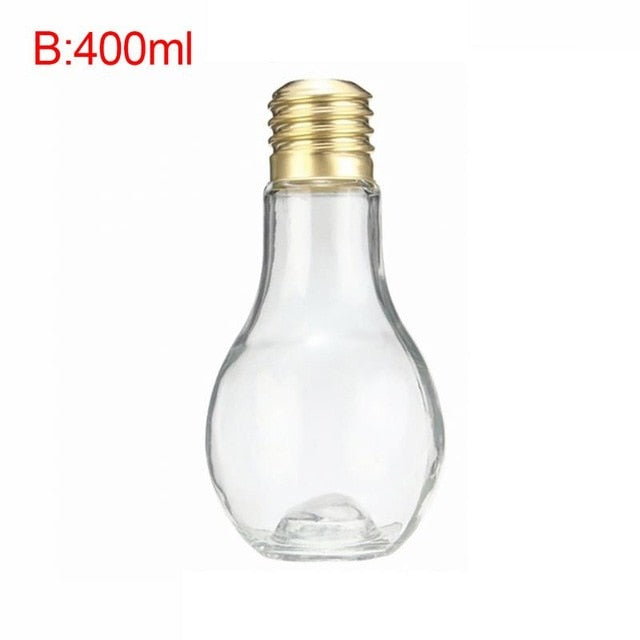 Light Bulb Fruit Juice Bottles Portable Cute Juicer Milk Water Bottle Colorful Drink-ware