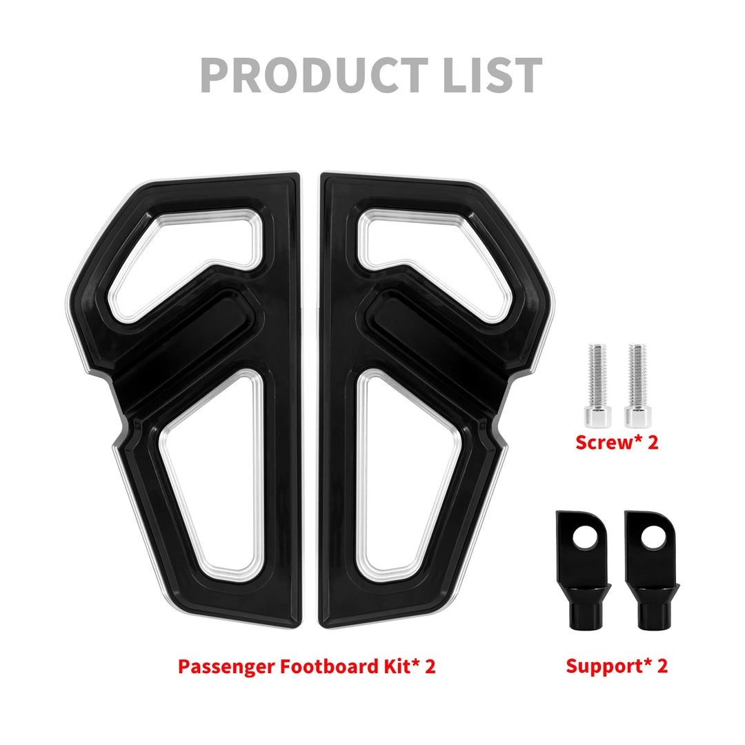 Motorcycle Rear Passenger Footboard Kit Floorboard Pedal Footpegs For Harley Touring Sportster Dyna Road Street Glide Fat Boy FL