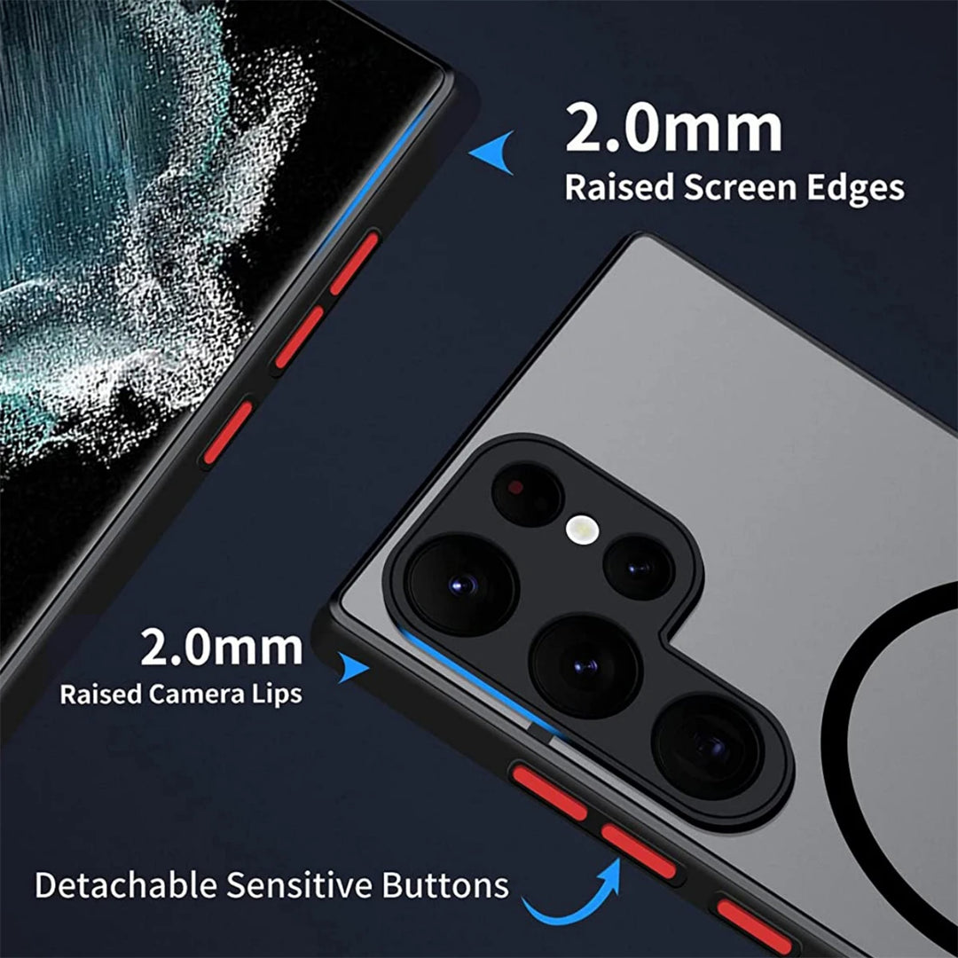 Shockproof Phone Case Magnetic Suction Dropproof Cover Support Wireless Charging For Samsung Galaxy S23 S22 S21 Ultra PLUS S21FE