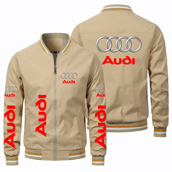 Motorcycle Jacket Audi Car Logo Printed Biker Jacket Fashion Racing Team Uniform Oversized Audi Clothing Bomber Jacket Man S-5XL