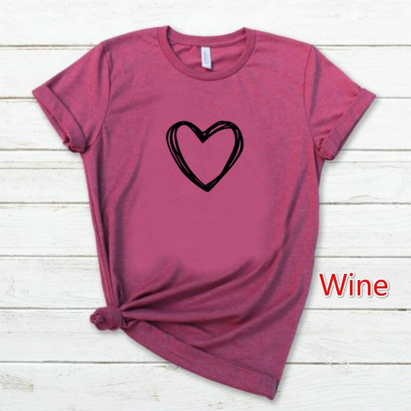 Woman’s Heart Printed Short Sleeve T-Shirt