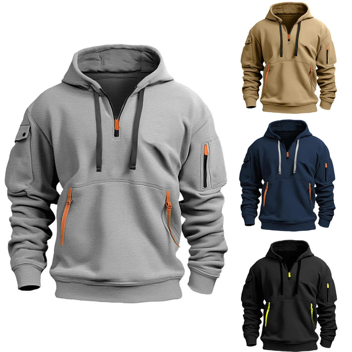 Men’s Zipper Fleece Pullover Hoodie