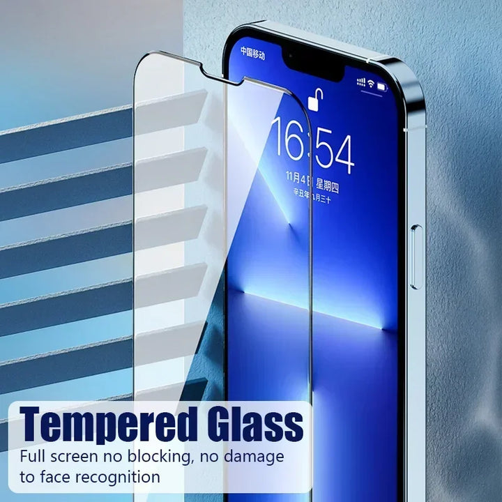 4PCS Full Cover Tempered Glass Screen Protector For iPhone 16 15 14 Pro Max Protection Glass For iPhone 13 12 11 Pro Max